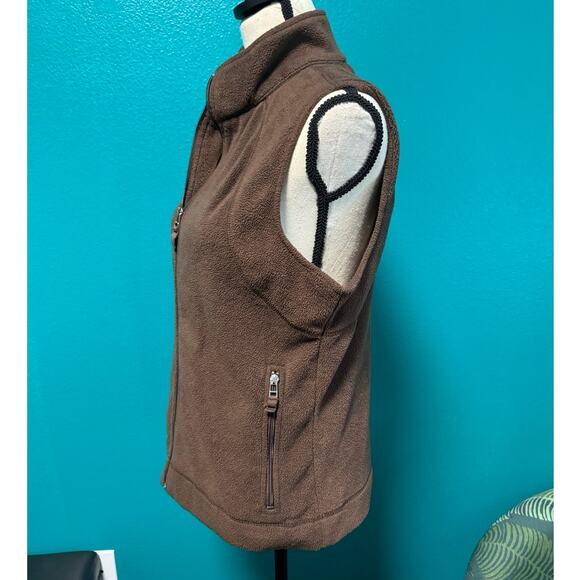 Kim Rogers Brown Fleece Zip Front Winter Vest Women's Medium - Picture 6 of 9